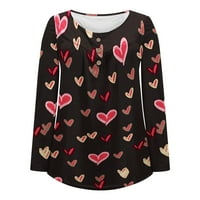 Rollbacks Valentinene majice za žene Valentine Grafički tisak parovi Dukserica Žene Pleat Classic Cosy