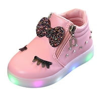 Djeca dječja dječja djevojaka Crystal Bowknot LED svjetlosne čizme Sportske cipele Chmora
