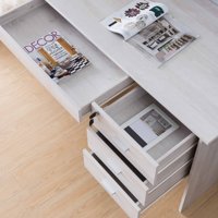 Prelazni moderni kućni kancelarijski sto sa ladicama za zaključavanje i ulov-All ladica, bijeli hrast