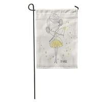 Princess Slatka mala bajka Dječji dječji doodle linijski linijski linij ELF vrtna zastava ukrasna zastava kuće baner