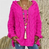 Dupci apsurdnih džempera za žene - meka modna labava velika veličina pune boje kapuljača duge rukave