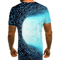 Penkaiy Men Casual Okrugli vrat 3D digitalni ispis Pulover fitness sportske kratke hlače rukave majice