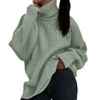 Ženski pulover dugih rukava zbori zadebljani su zadebljani duks od jeseni i zimskog kornjača, puni boja