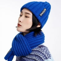 Ženski zimski šal topli pleteni oblik dugih pravokutnika stilski plavi