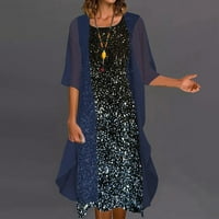 Haljina Moda New Benchmark Himeway Ženska Ležerna moda Print Dvije postavljene haljine Plavi XXL