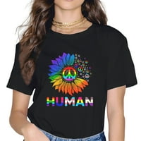 Ženska modna ljudska suncokret dugina LGBT zastava ponosna LGBTQ casual majica