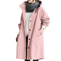 Kali_store Womens Anorak ženska anorakska jakna lagana vučna kapuljača, parka ružičasta, 4xl
