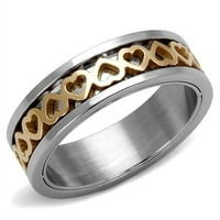 Nehrđajući čelik dva tonska IP ruža Gold Boll Dizajn prstenaste prsten, veličine 7