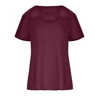 Dame Casual Tunic vrhovi Pepum Dubinski V izrez Plus Veličina Izlasci T košulje Izrežite kratki rukav