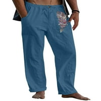 Capreze muns elastična struka casual sa džepovima Loungewear Ljetne pantalone cvjetne pantalone za ispis