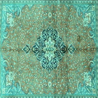Ahgly Company Zatvoreni pravokutnik Perzijske tirkizne plave tradicionalne prostirke, 7 '9 '