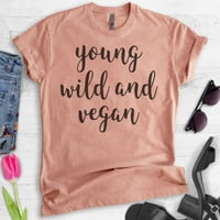 Mlada divlja i veganska majica, unise ženska muska košulja, veganska majica, majica veganstva, Heather