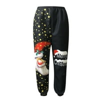 Hlače za žene Božićne krošnje za ispis džepnih sportova sportske joge hlače donje pantalone
