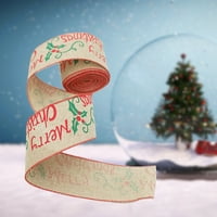 Dianhelloya Roll DIY božićna vrpca modna imitacija posteljina za omotavanje vrpca sa žičnim ivicama