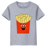 Sretan pomfrit Ispis dječje majice brze hrane crtani grafički unise djeca odraslih majica za podudaranje