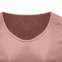 Ženska bluza, ženska ležerna orez-vrat labav mekani čavrsti rukav boli majica majica
