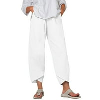 Posteljine hlače za ženske ležerne labave elastične struke Dužine pantalone Dužine hlače svijetle udobne
