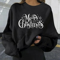 Guvpev ženski casual modni božićni tiskani pulover s dugim rukavima, gornji božićni kostimi za žene