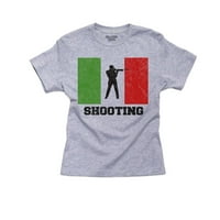 Italija Olympic - Moderna pentathlon - zastava - Silhouette Girl Pamučna mladost siva majica