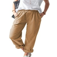 Žene Ležerne prilike labave ravne pantalone za noge LOUNGE trošenje sa džepovima Dame visoke struine