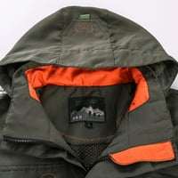Muška jakna s kapuljačom sa više džepnim jaknom za izlet za planinarenje Travel Army Green Veličina