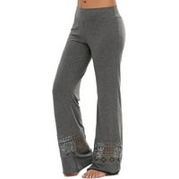 Sve joge hlače nove žene čipke šuplje široke noge casual pantalone Sportske čvrste boje joga hlače joga