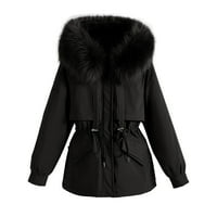Paptzroi Women Plus Veličina Dnevni zimski kaput rever ovratnik dugih rukava Vintage Debela jakna za