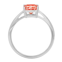 2.0ct smaragdni rez crveni simulirani dijamant 14k bijeli zlatni godišnjički angažman prsten veličine