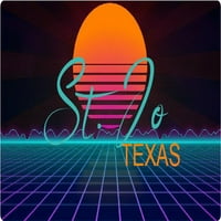 St. Jo Texas Vinil Decal Stiker Retro Neon Dizajn