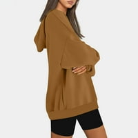 Kayannuo pulover za žene za uklanjanje kasene dame duge dugih rukava padajuće kapuljače za žene jeseni