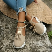 Ženske sandale Solid Suede tassel kopče debele jedine cipele