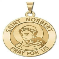 Saint Norbert religijska medalja veličine dime, čvrstog 14k žuto zlata