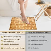 Bambusova metnica - Naše proliv za brzo sušenje za kupatilo i kuhinju dolazi u vodootpornom organskim bambusom sa prekrasnim rešetkim uzorkama i nepunim silikonskim jastučićima
