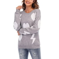 Kardigani za žene Dugi ženski džemper Dame Jesen Casual Labavi ispis Pulover s dugim rukavima Džemper