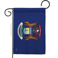 Americana Home & Garden G142523-Bo 18. In. Michigan američka državna bašta zastava sa dvostranim horizontalnim