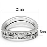 Luxe nakit dizajnira ženski rodijski mesingani prsten sa okruglim kristalima gornjeg razreda - veličine