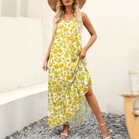 Sundress za žene Ljeto bez rukava Floral Maxi haljina Ležerne prilike za odmor za odmor duge haljine