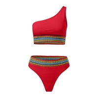 B91XZ Plivački odijela za žene New Split kupaći kostim ženski tiskani bikini Splice Color Contrast Jedno