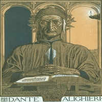 Dante Alighieri, italijanski pjesnički poster Ispis izvora nauke