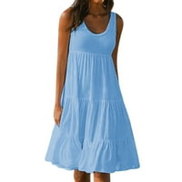 Tuscom Ženska ležerna ljuljačka Jednostavna majica Labava haljina, ljetna plaža Pokrijte običnu haljinu