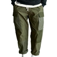 SNGXGN opušteno fit teretni pantalone za muškarce Camo Cargo Radne hlače Muške teretne hlače, zeleno,