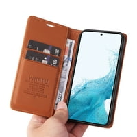 Wallet Case for Samsung Galaxy S23, Business Style PU Leather Magnetic Adsorption Flip Folio Cover with