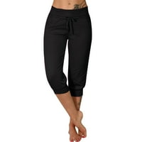 Xinqinghao Plus veličine za žene Elastične struke vučne hlače za vuču solidne boje tanke noge jogger