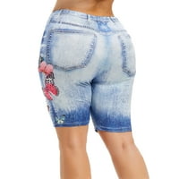 Uerlsty plus veličina ženske traper izgled kratke hlače dame Ljeto rastezanje Jeans gamaše