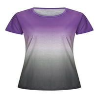 Ženska gradijentna Rainbow ispisana ljetni vrhovi kratkih rukava majica
