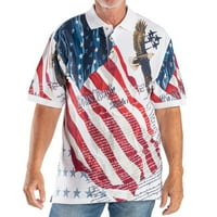 Muški ustav za sazivanje orla Američka zastava Patriotsko 4. srpnja polo majica