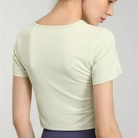 Spande majica Žene Žene Ljetni sportovi Trčanje kratkih rukava T košulja Struk prozračna joga odijelo