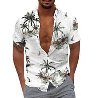 Leesechin ponude majice za muškarce modne casual tipke Hawaii ispis ispis bluza s kratkim rukavima na