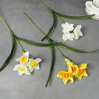Artifični narcis ne-wreing bez zalijevanja Realistični DIY plastični ukras tablice Lažni cvjetni grana