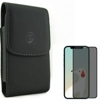 Clip Case Real i zaštitnik privatnosti Zaštitni za iPhone 12 Pro - Combo sa kožnim kožnim poklopcem